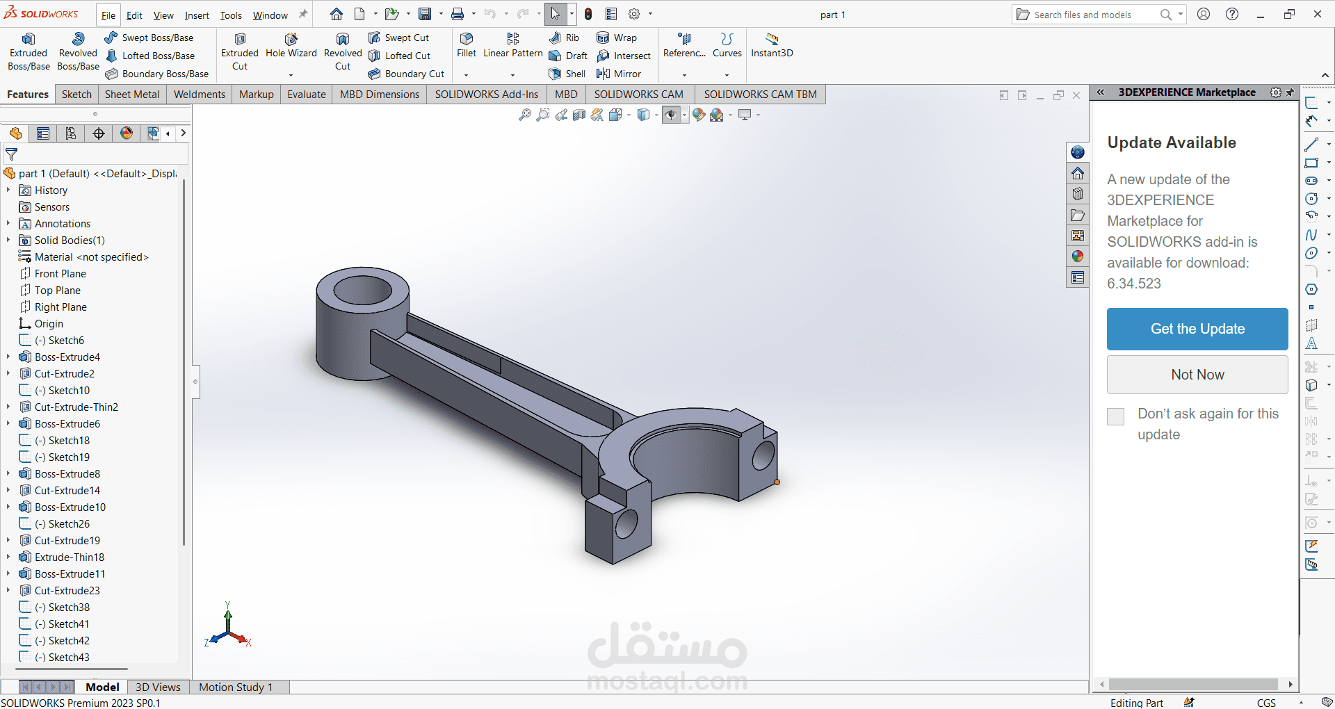 Mechanical Connecting Rod – 3D CAD Design