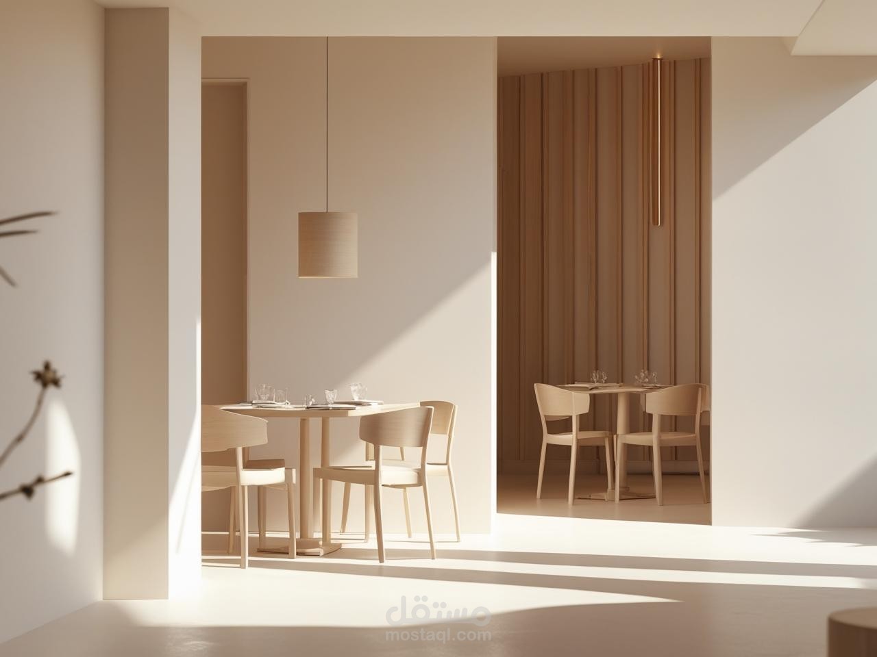 تصميم داخلي لكافيه Minimal