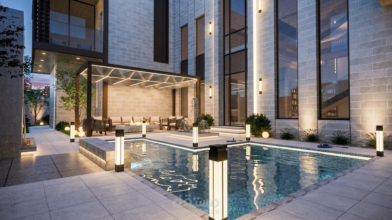 تصميم واجهات فيلا ولاندسكيب - السعودية