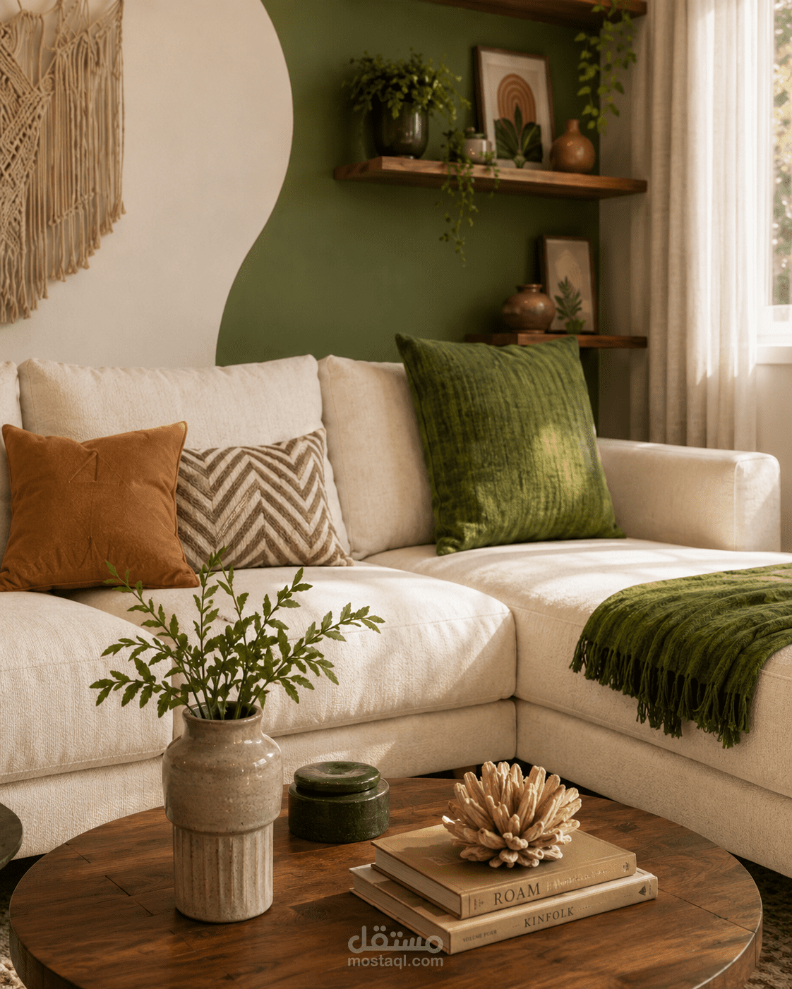 تصميم صالة معيشة على الطراز البوهيمي