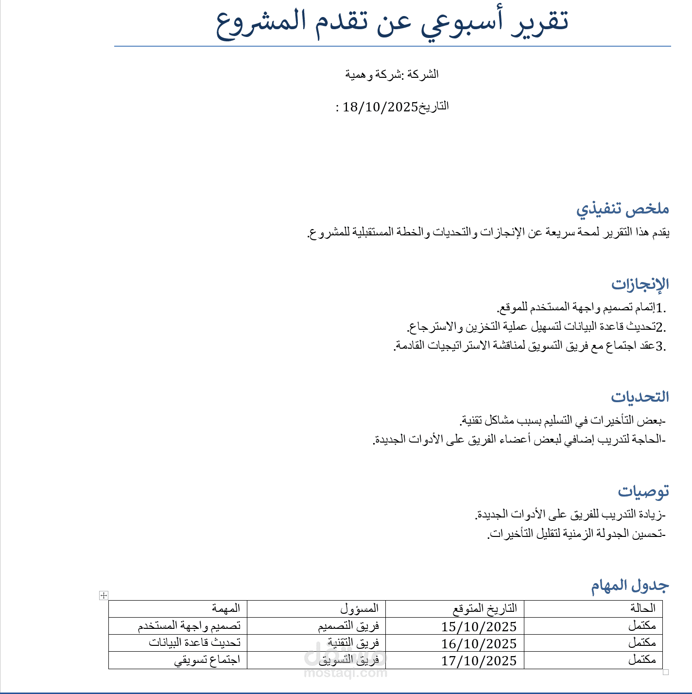 تقرير