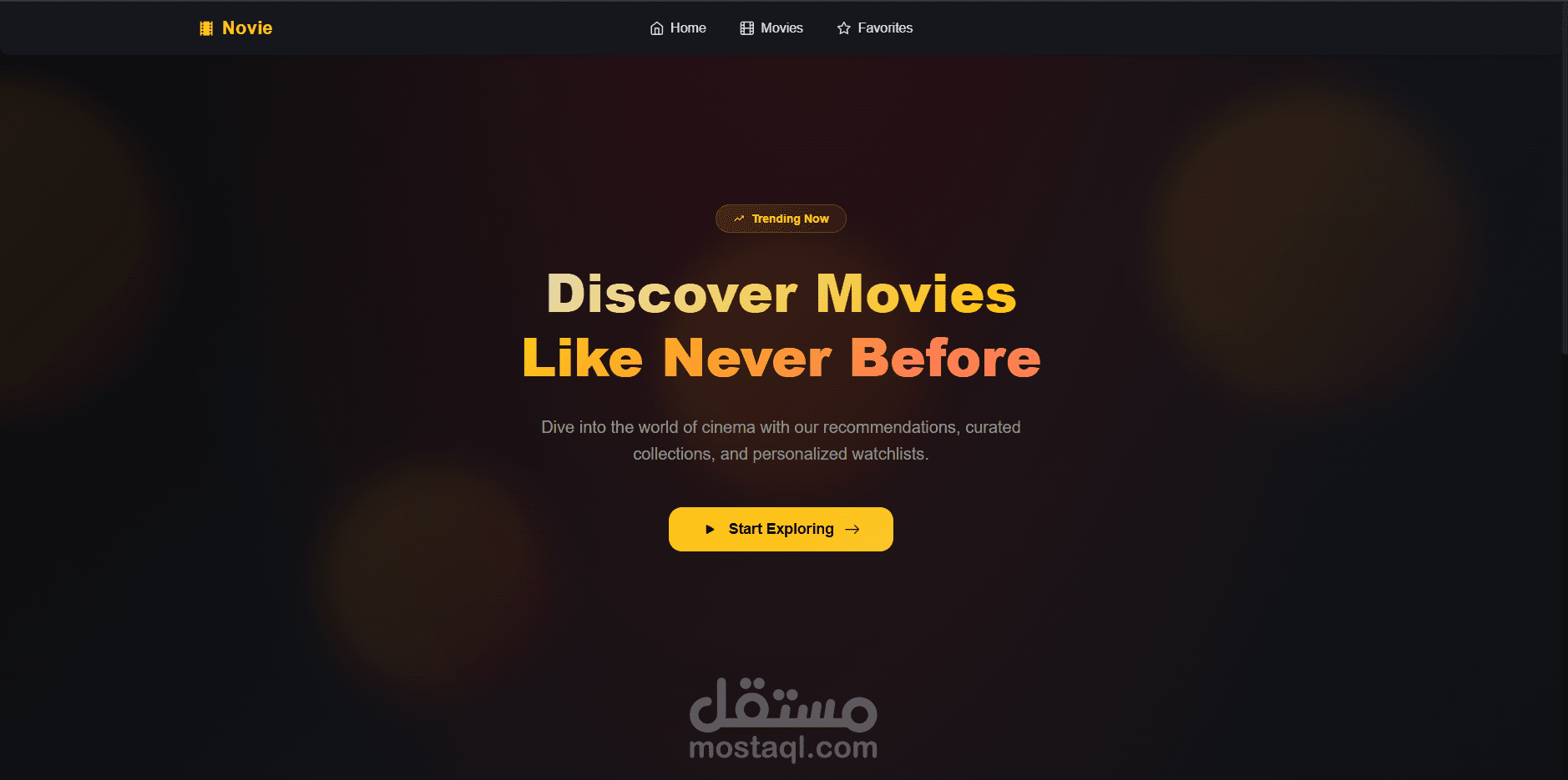 Novie | منصة إدارة أفلام  بواجهة حديثة