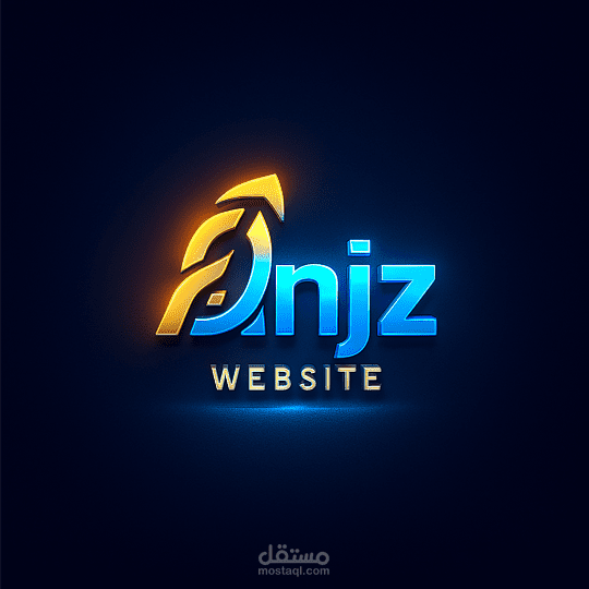 تصميم شعار ثلاثي الأبعاد لهوية رقمية - مشروع عميل "Anjz"