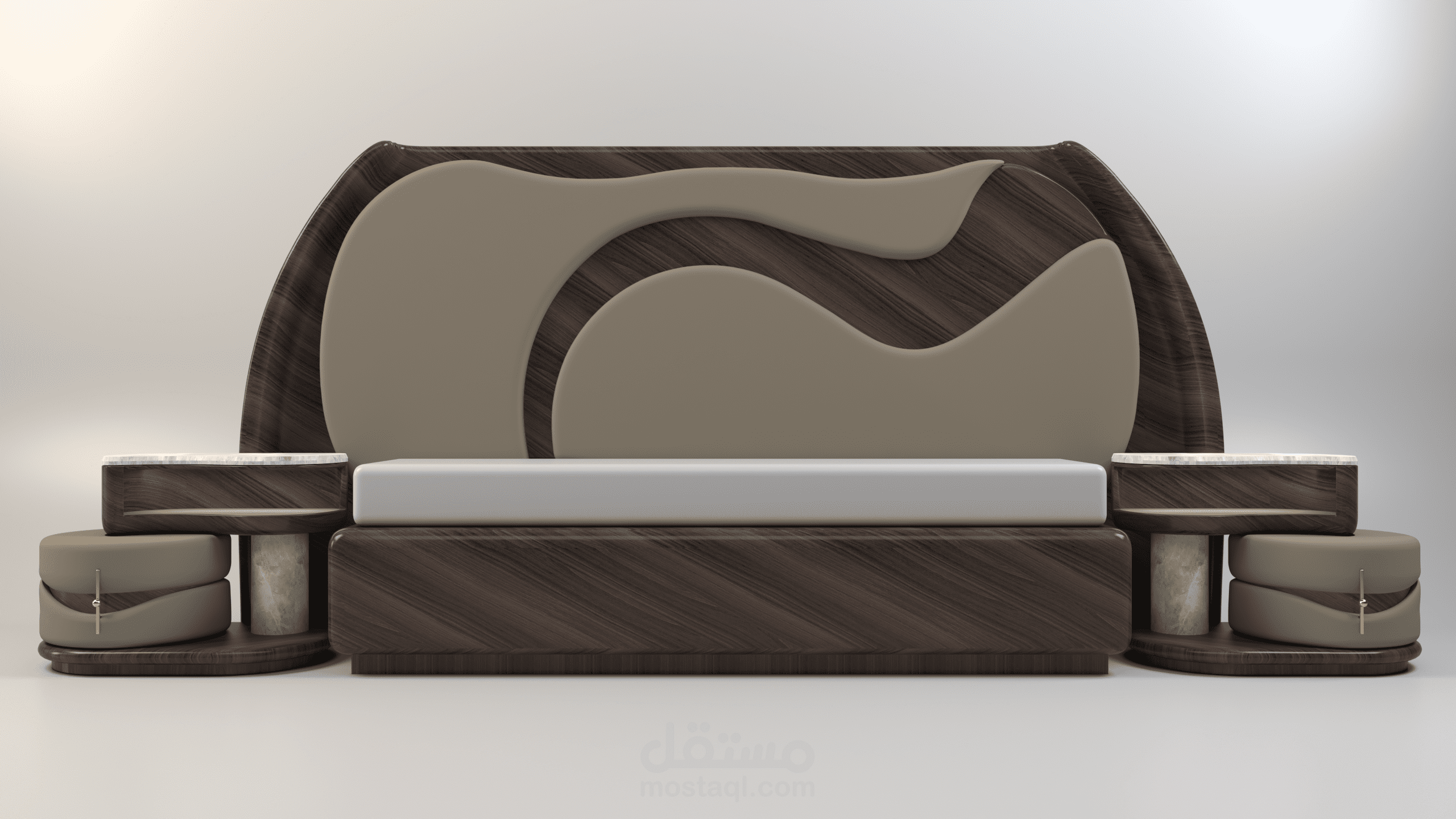 تصميم غرفه نوم مودرن بخطوط عضويه