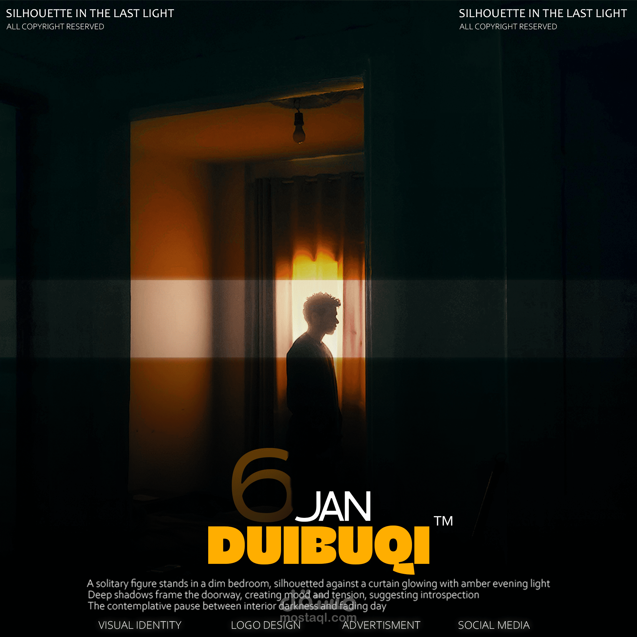 تصميم ملصق فني سينمائي يعكس الهوية البصرية المعاصرة.