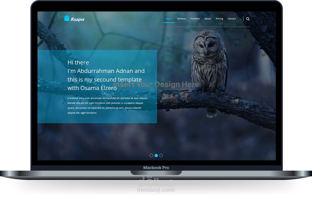 landing page صفحة هبوط باستخدام HTML5, CSS3, JS, React, Tailwind