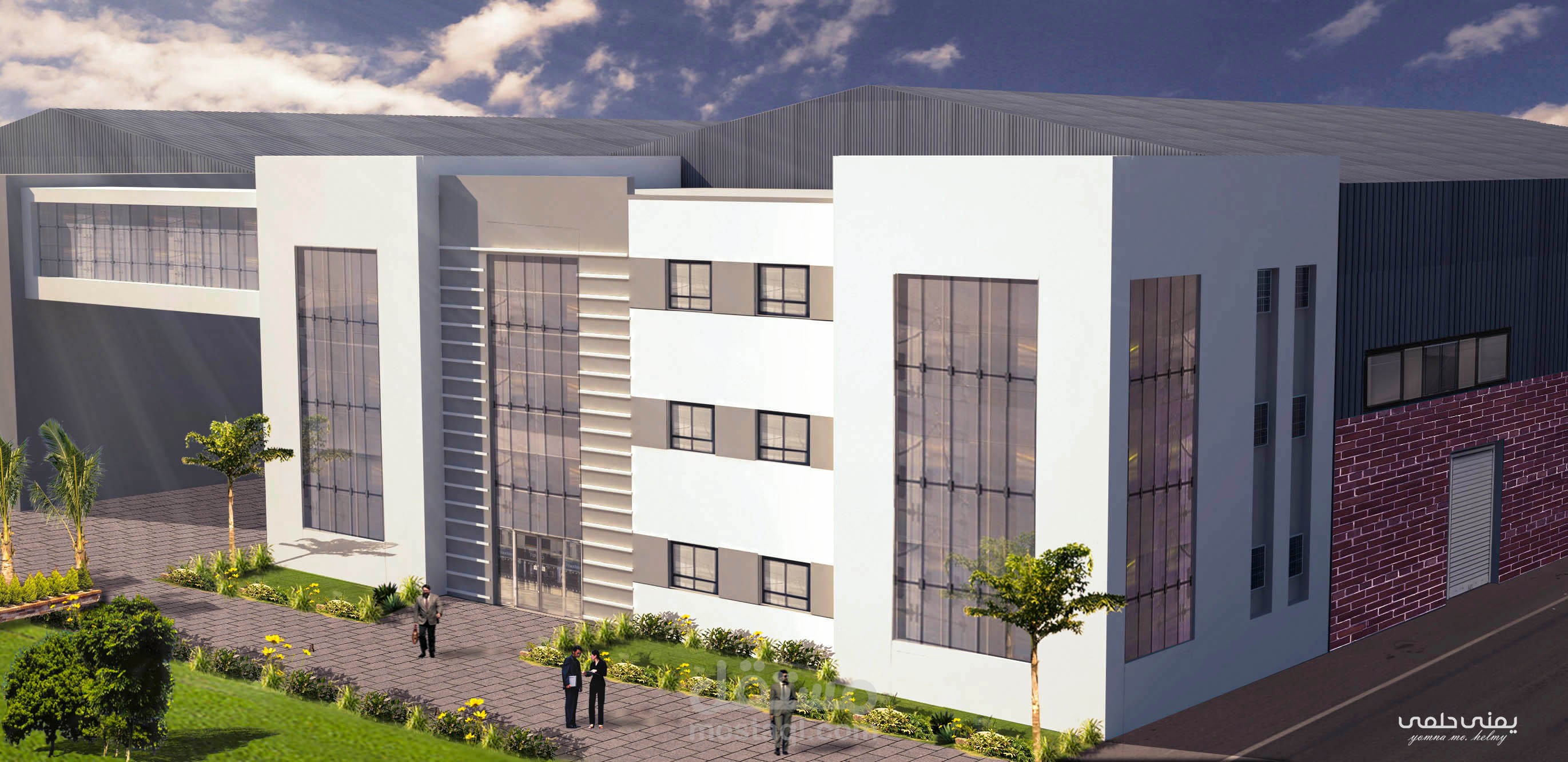 تصميم واجهات لمبانى إدارية صناعية