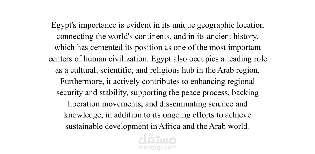 Article of the role of Egypt