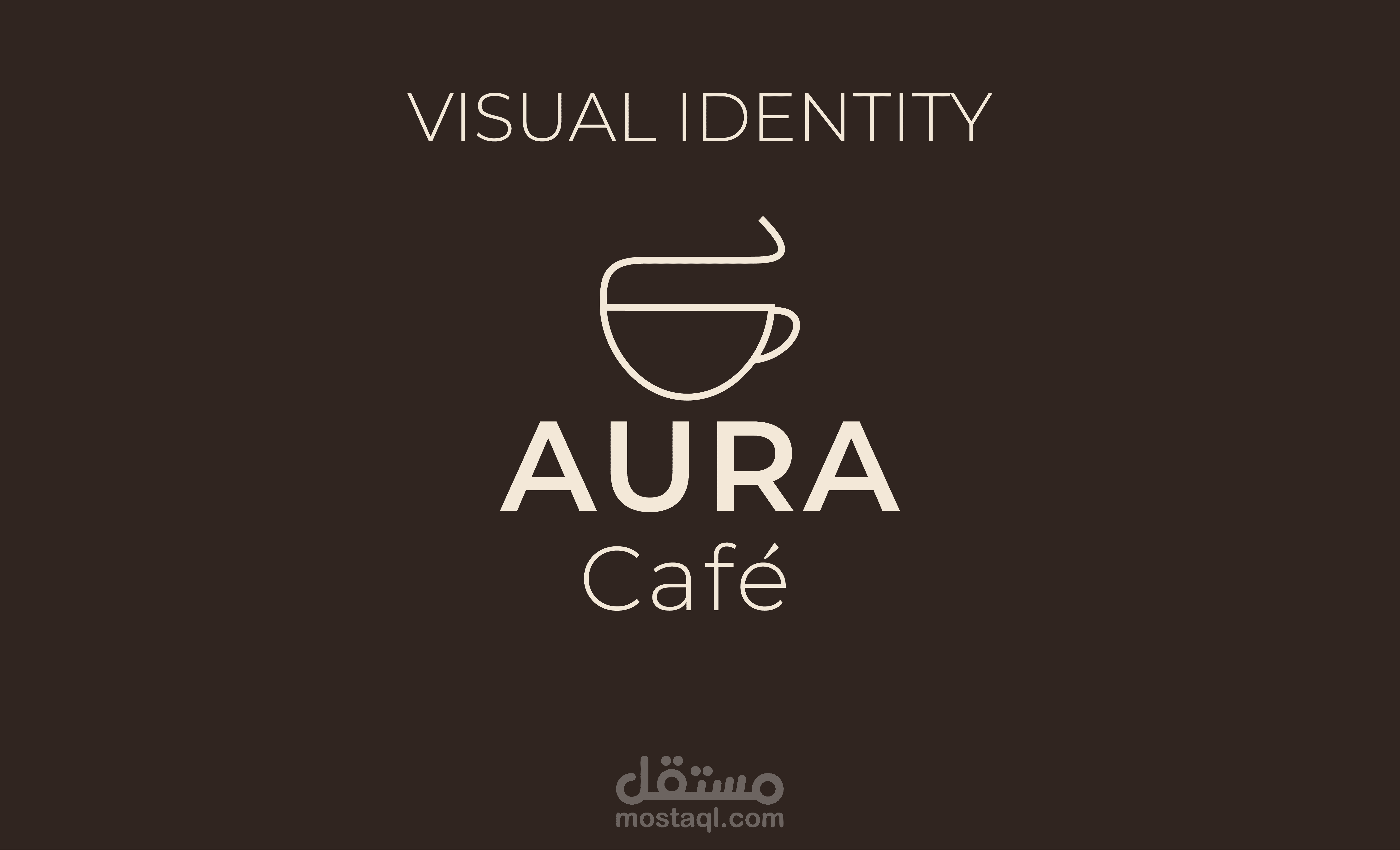 هوية بصرية ل براند AURA Cafe