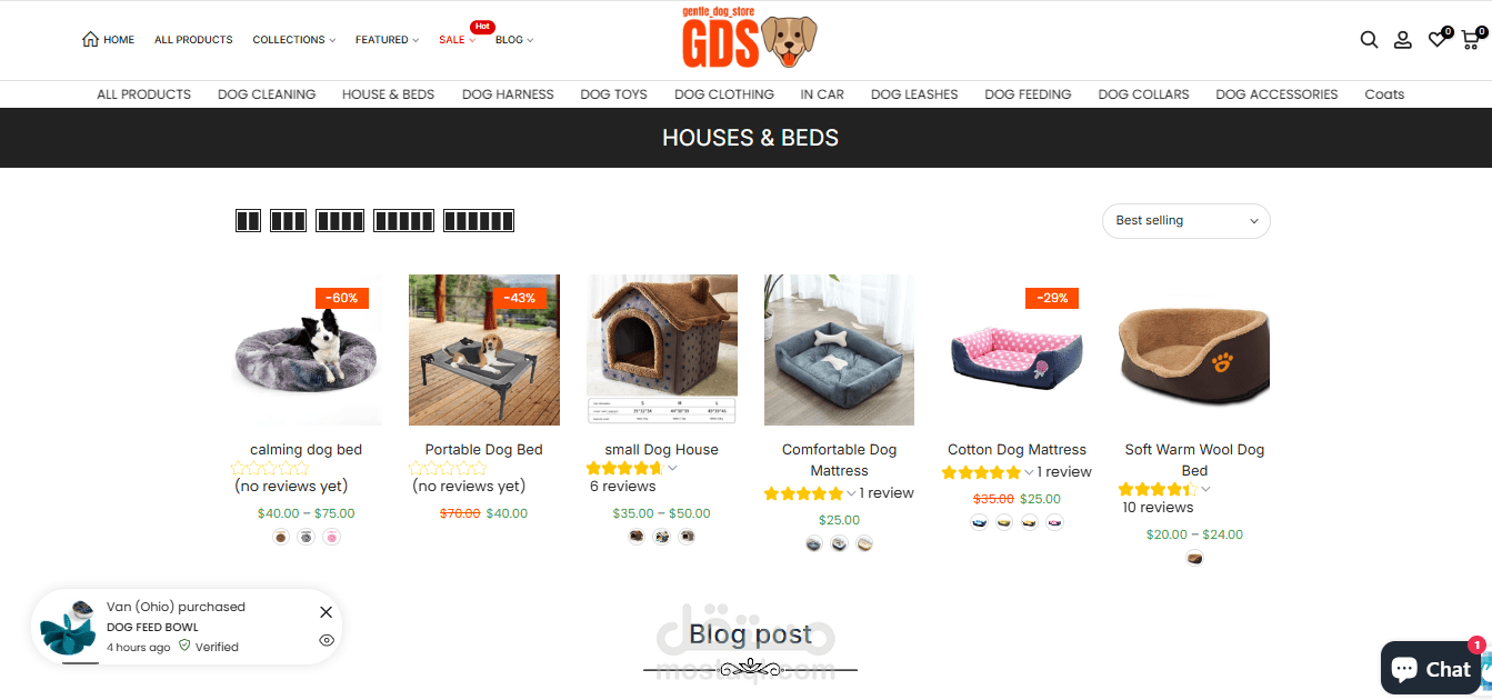 متجر الكترونى لبيع منتجات الحيوانات الأليفة