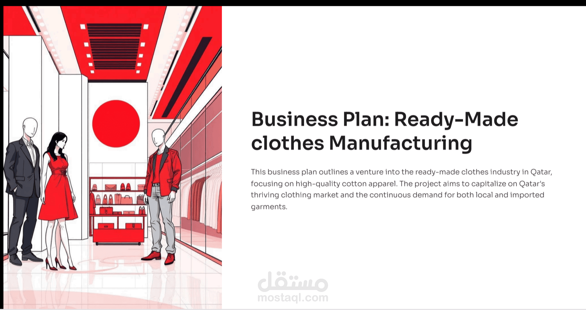 Business Plan for Ready-Made Clothes Manufacturing Project in Qatar