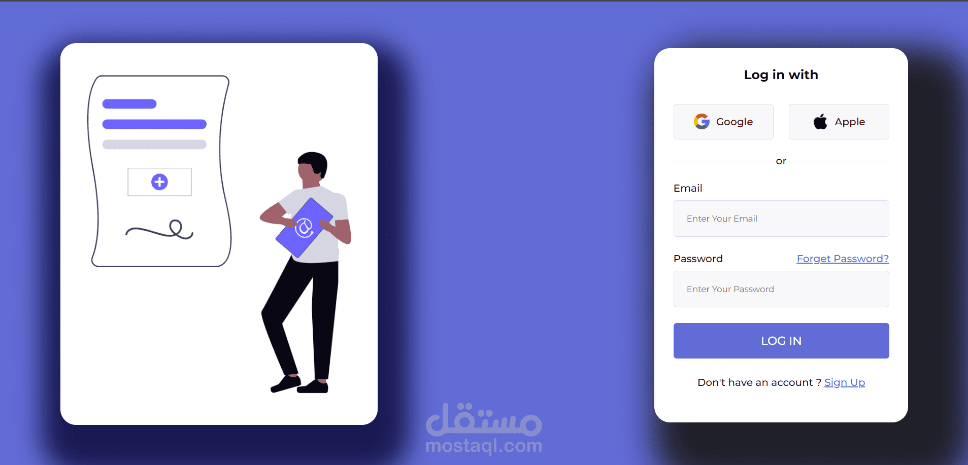 صفحه تسجيل الدخول بإستخدام  HTML- CSS