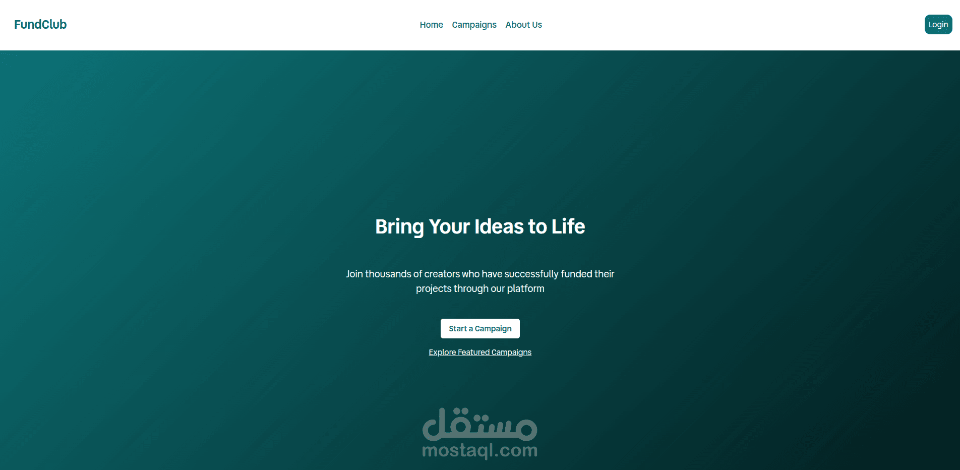 موقع ونظام دعم جماعي مثل kickstarter باستخدام HTML,CSS,JavaScript