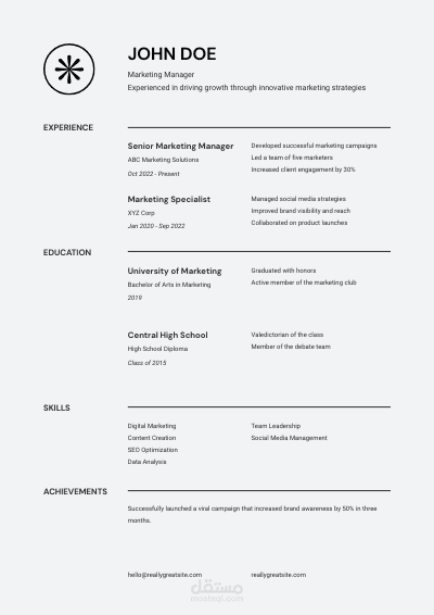 لعرض الفني لخدمة تصميم سيرة ذاتية احترافية