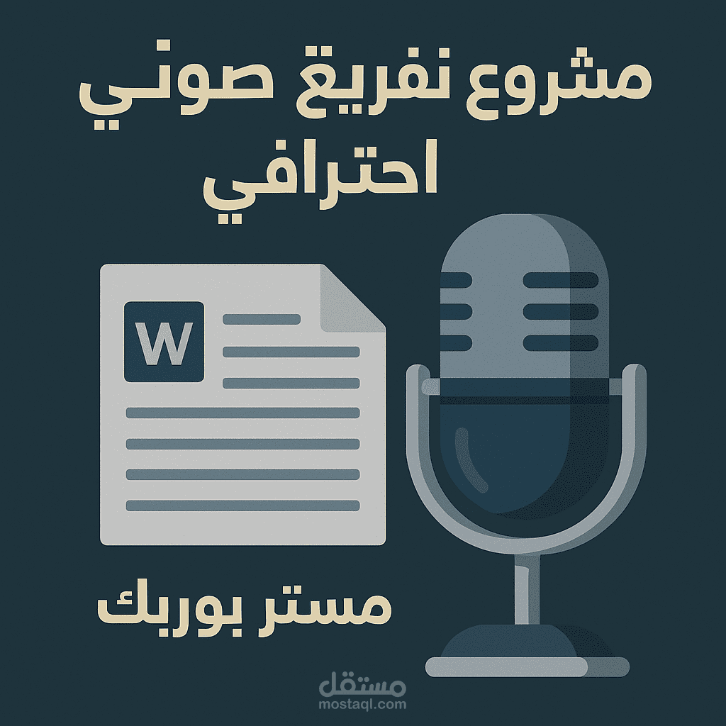 مشروع تفريغ صوتي احترافي وتحويل التسجيلات إلى نصوص دقيقة