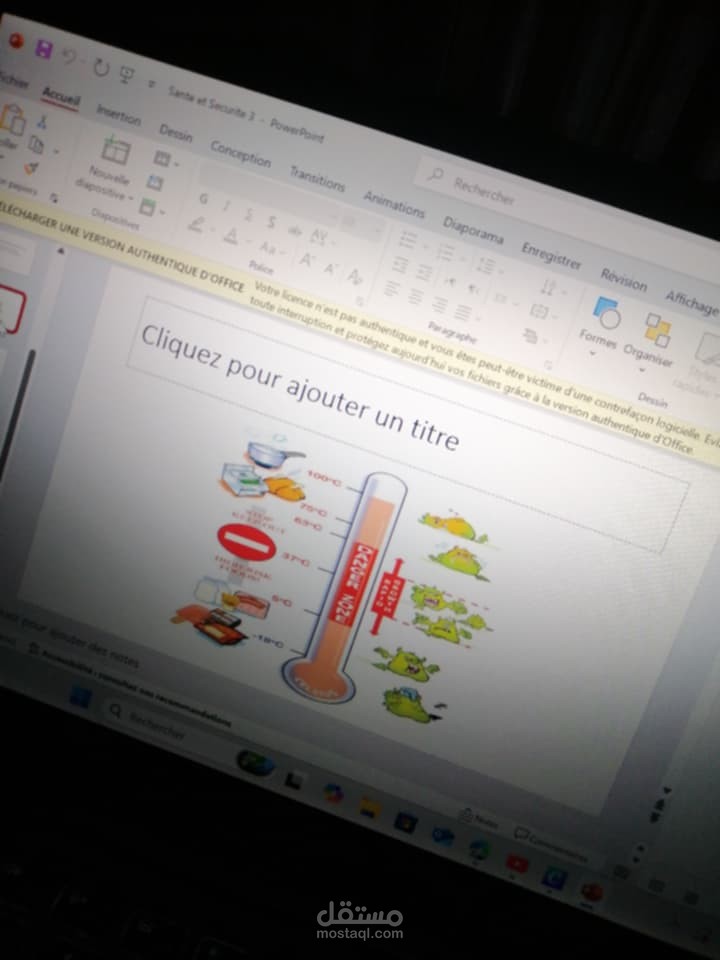 Présentation éducative sur la santé et la sécurité au travail – Hygiène, prévention et facteurs de risque