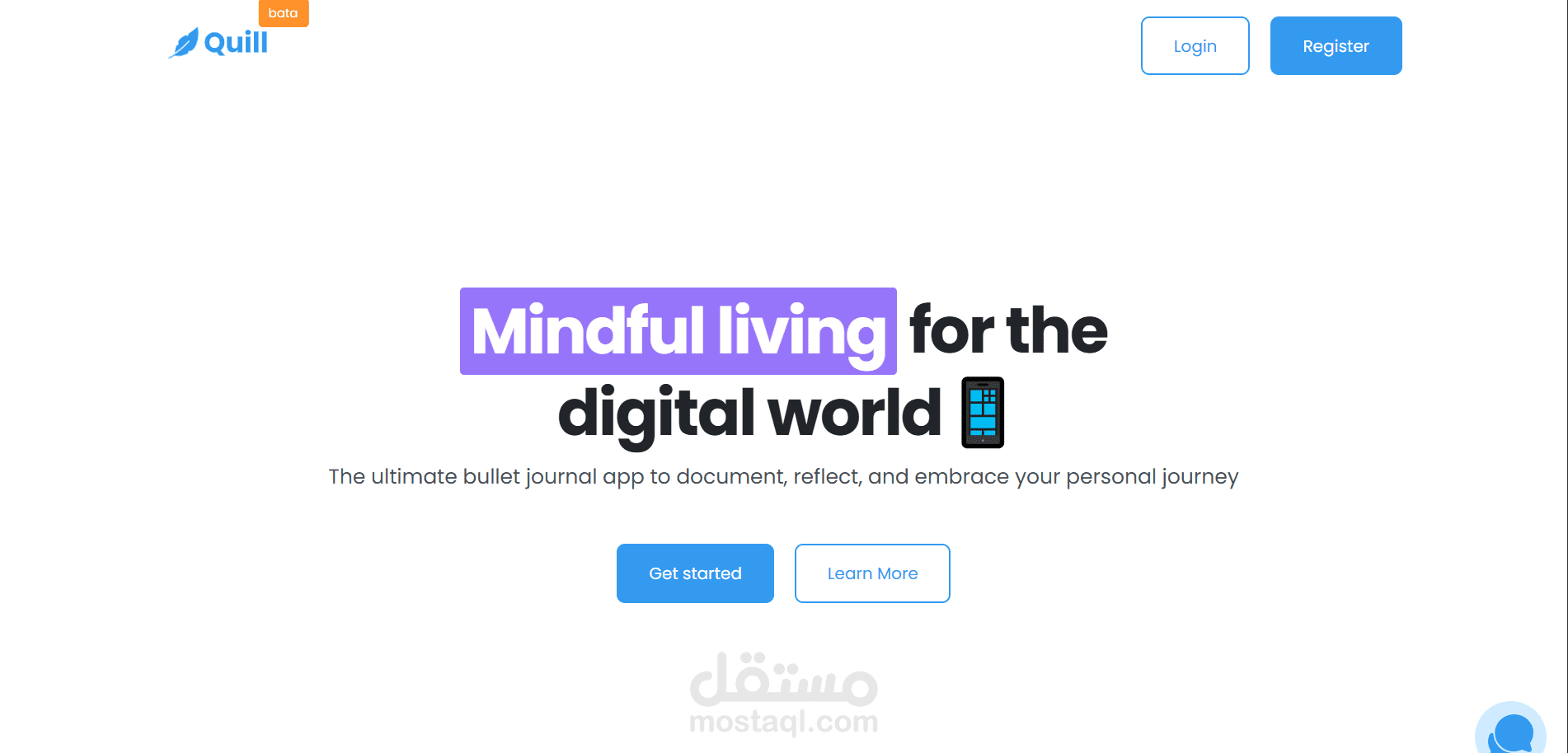 Modern Responsive Landing Page for “Quill” Journal App
