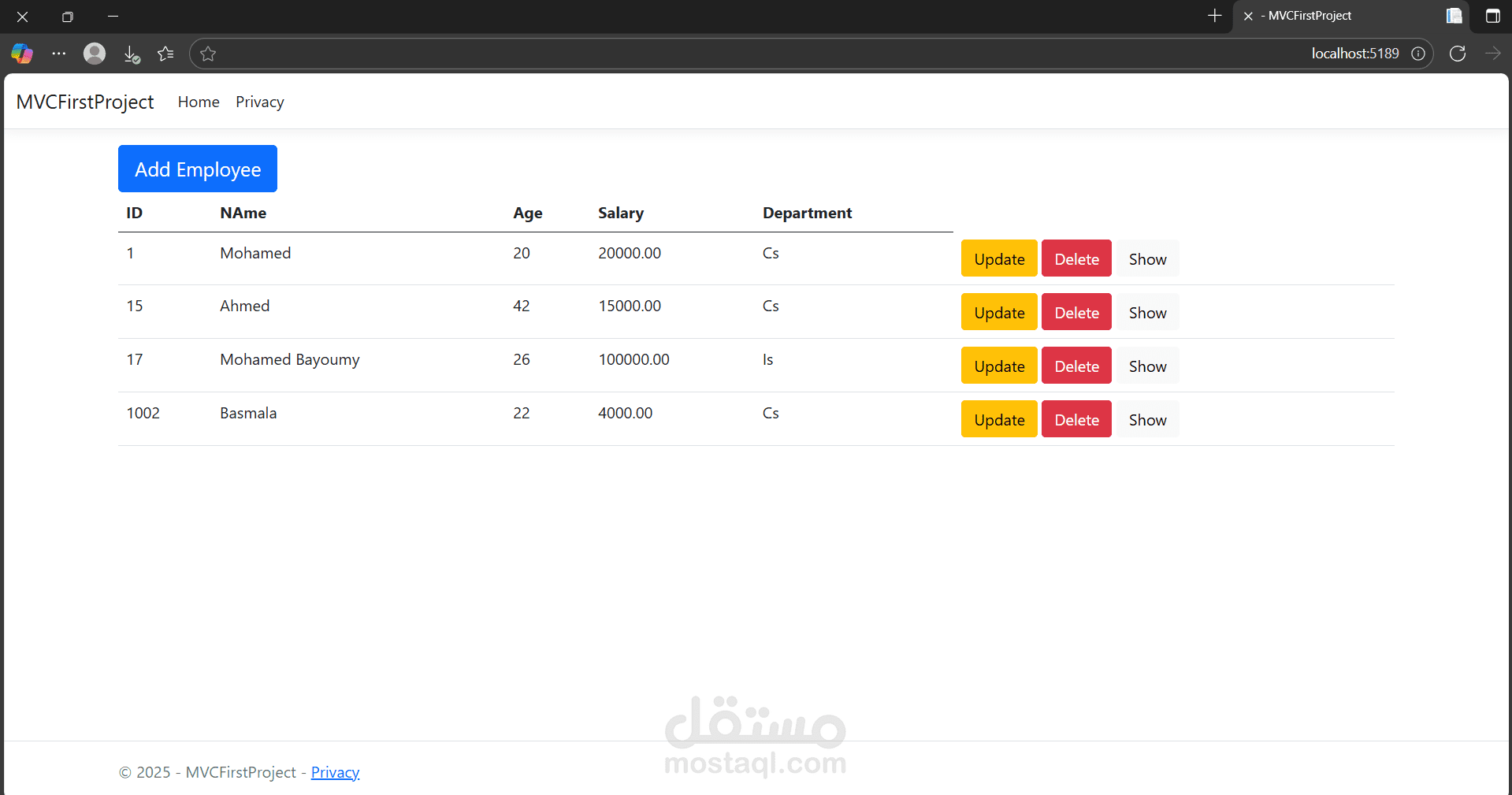برمجة تطبيق ويب احترافي باستخدام ASP.NET Core و SQL Server