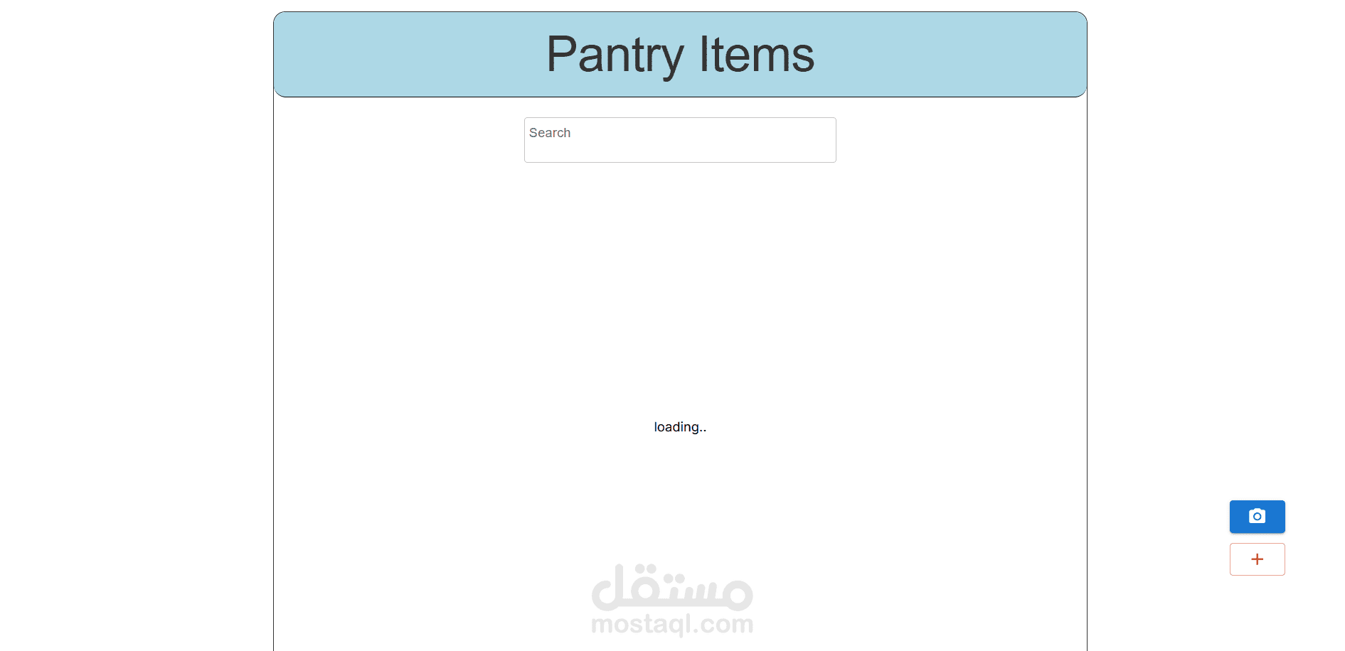 Pantry list web application developement