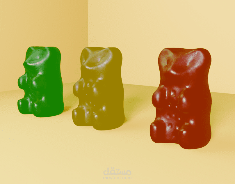 ثلاث دببة للحلوى الهلامية / الجيلي مع حركة بسيطة