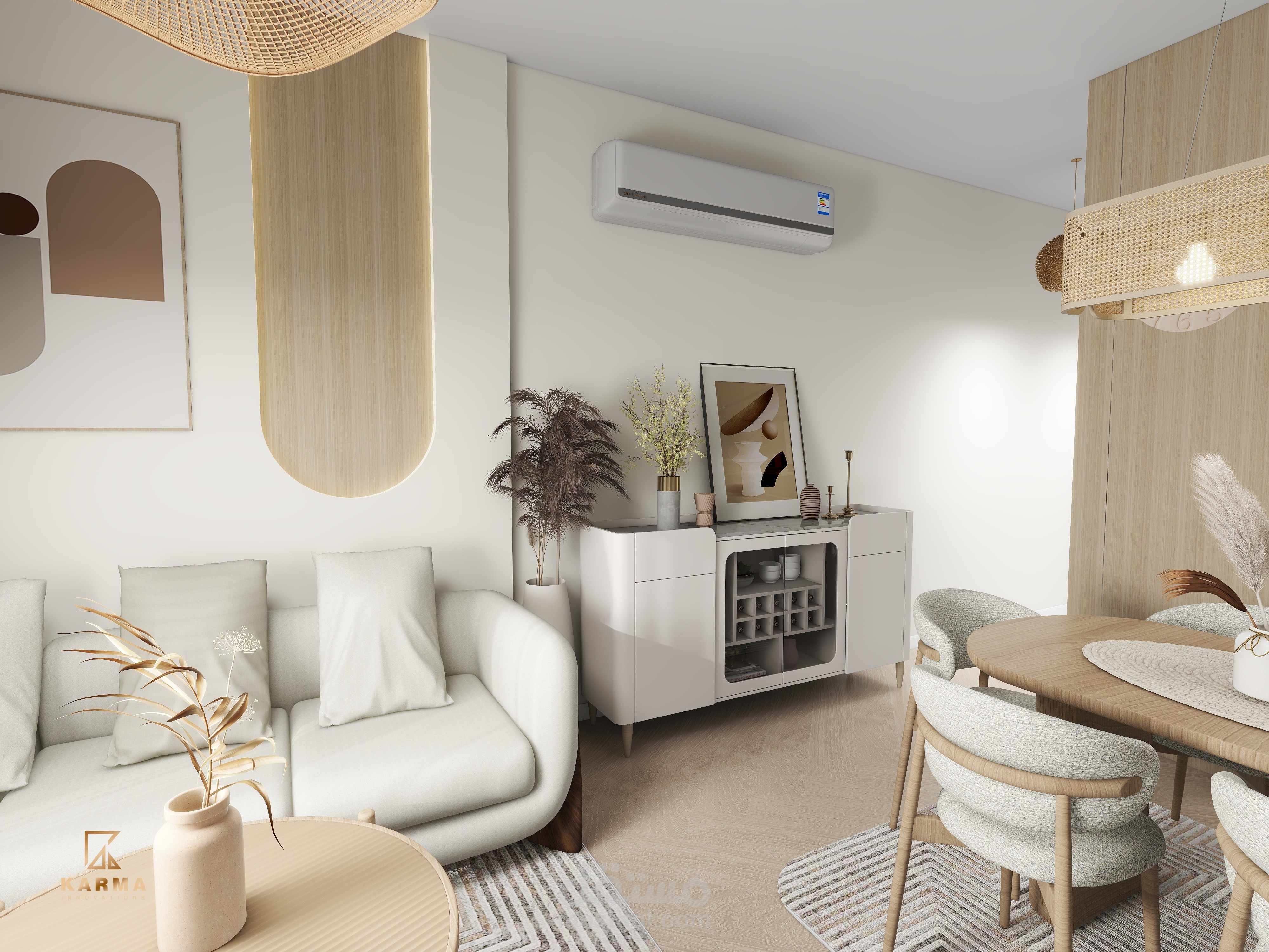 تصميم شقة صغيرة بأسلوب سكاني نوردك (Scandinavian)