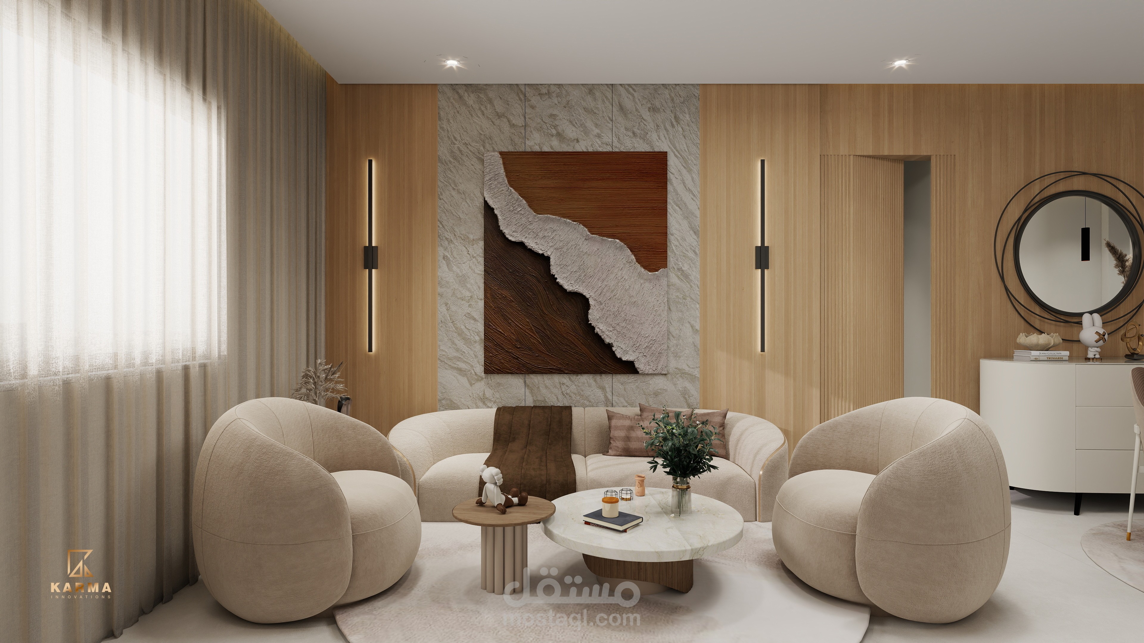 تصميم شقة مودرن بالقاهرة