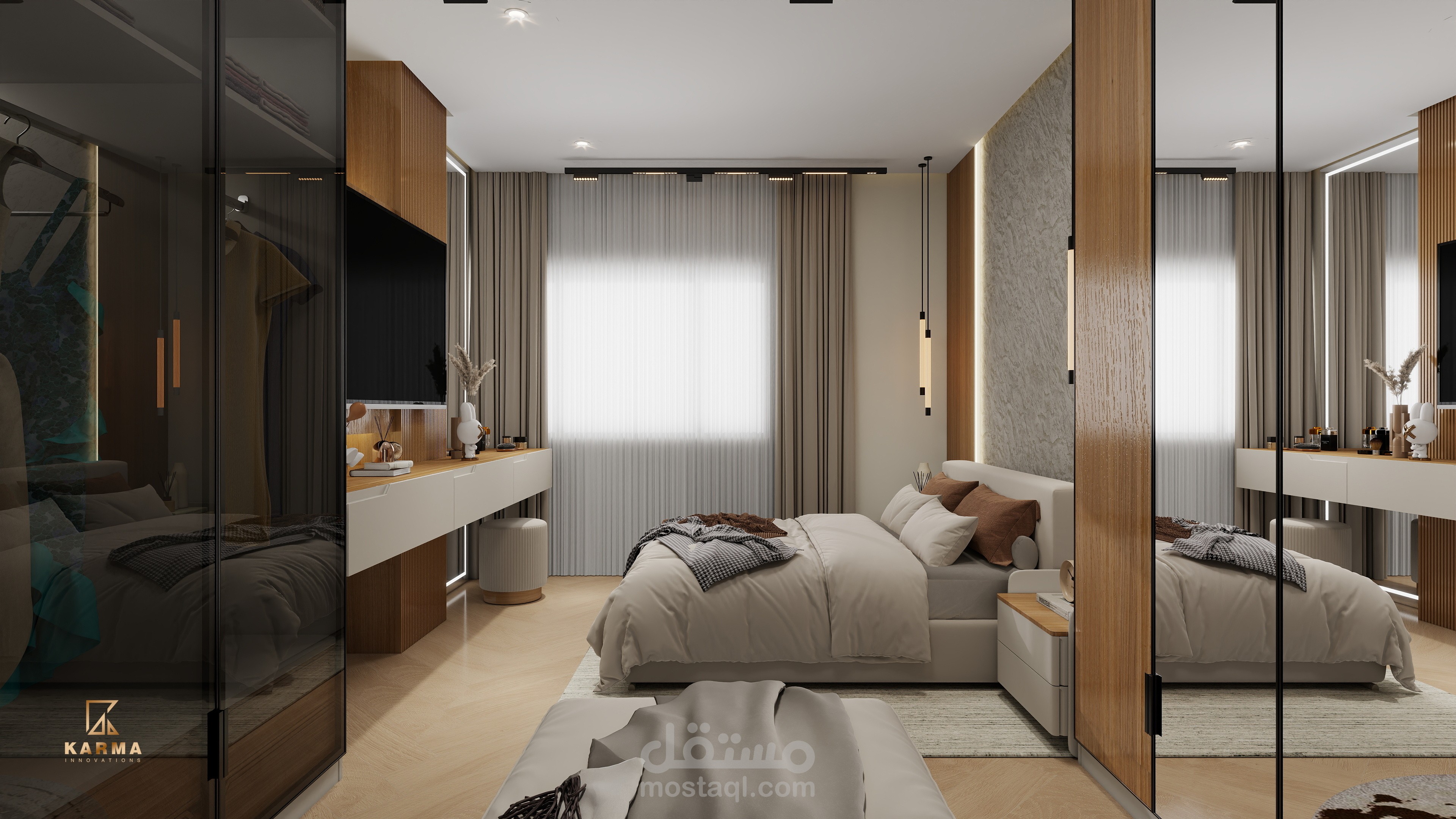 تصميم جناح فندقي فاخر (Luxury Suite Design)