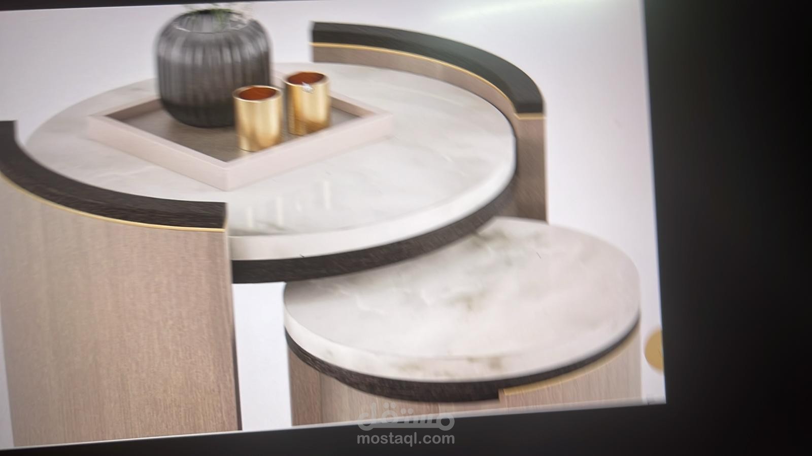 تصميم طاولة داىرية وكمدينة