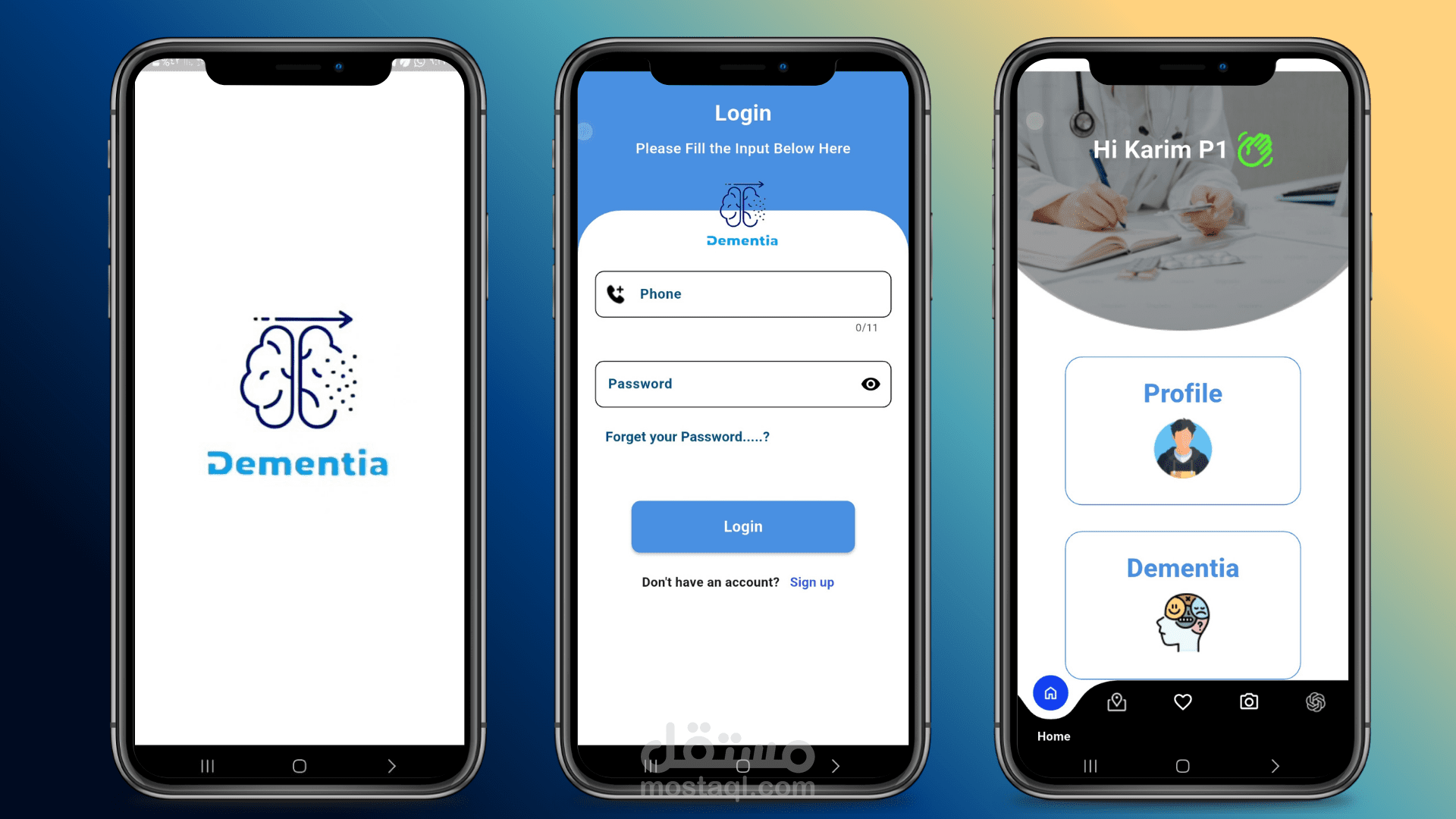 تطبيق تشخيص وإدارة أمراض الخرف (Dementia Detect) باستخدام Flutter