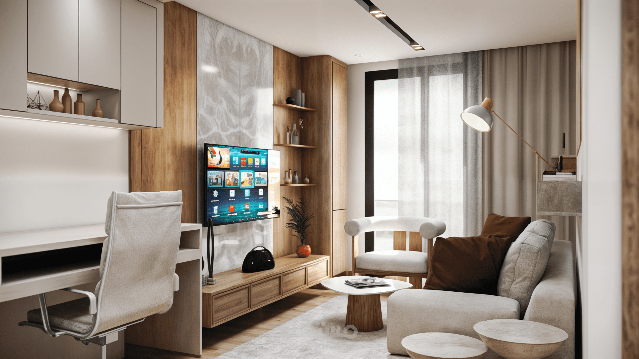 شقة في شيشلي - تصميم معماري وداخلي - 1+1 على طراز جاباندي