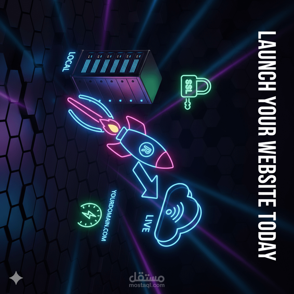 نشر موقعك وربطه بدومين مع إعداد كامل