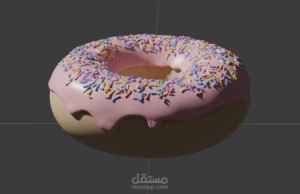 تصميم ثلاثي الابعاد لوجبة الدونت