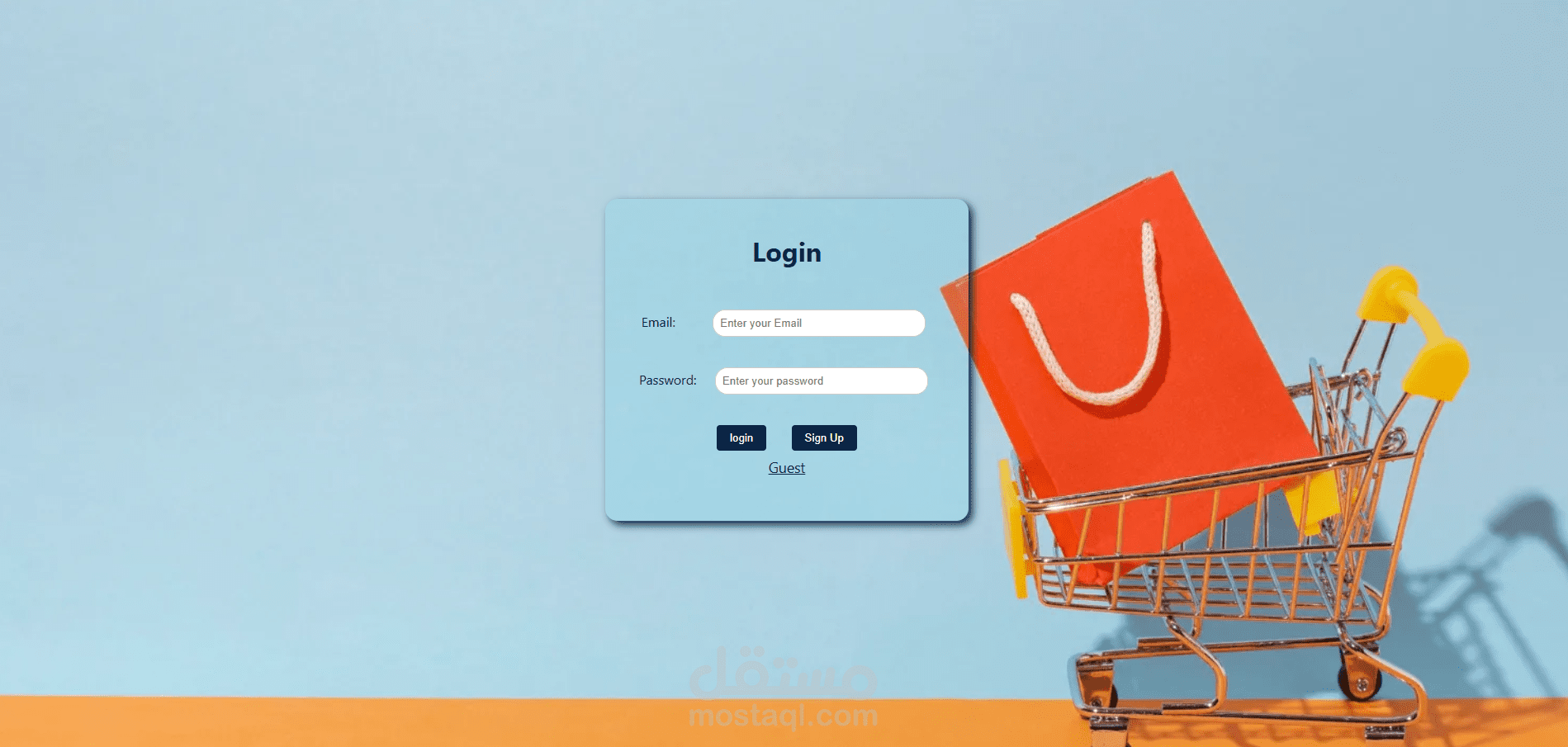 e-commerce login page
