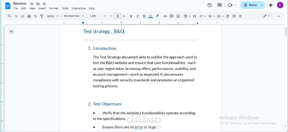 Test Strategy