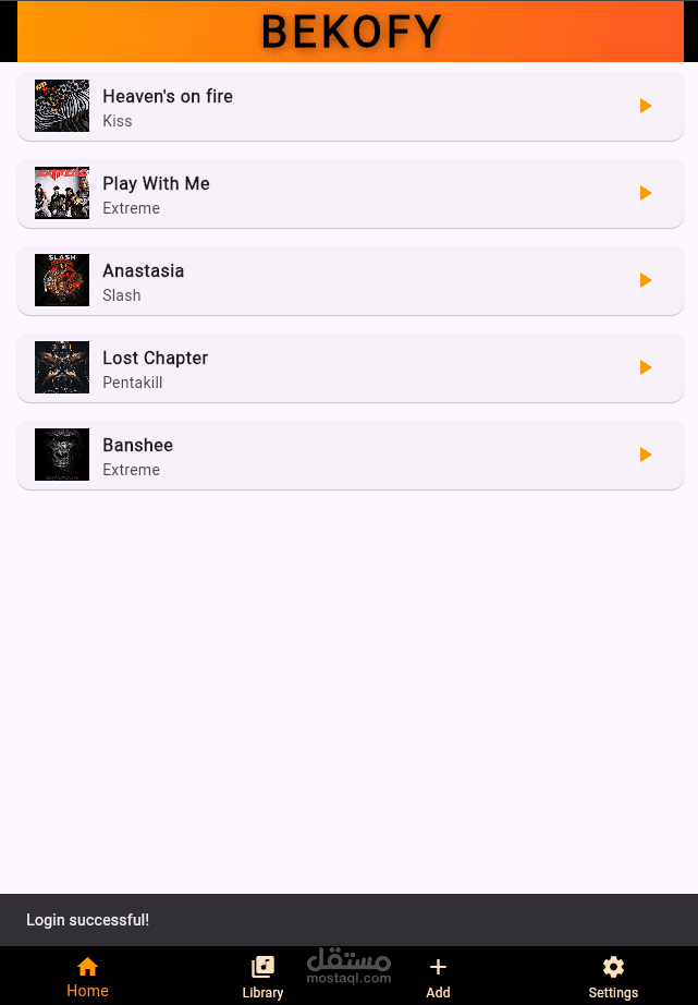 Bekofy – Music Streaming App