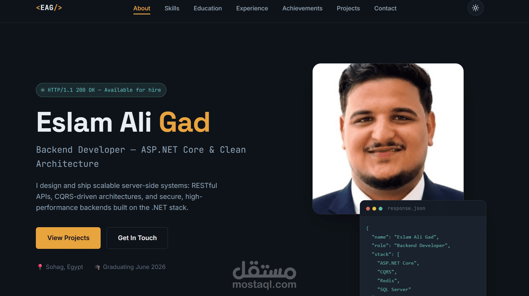 Personal Portfolio Website – Full-Stack Developer Portfolio
