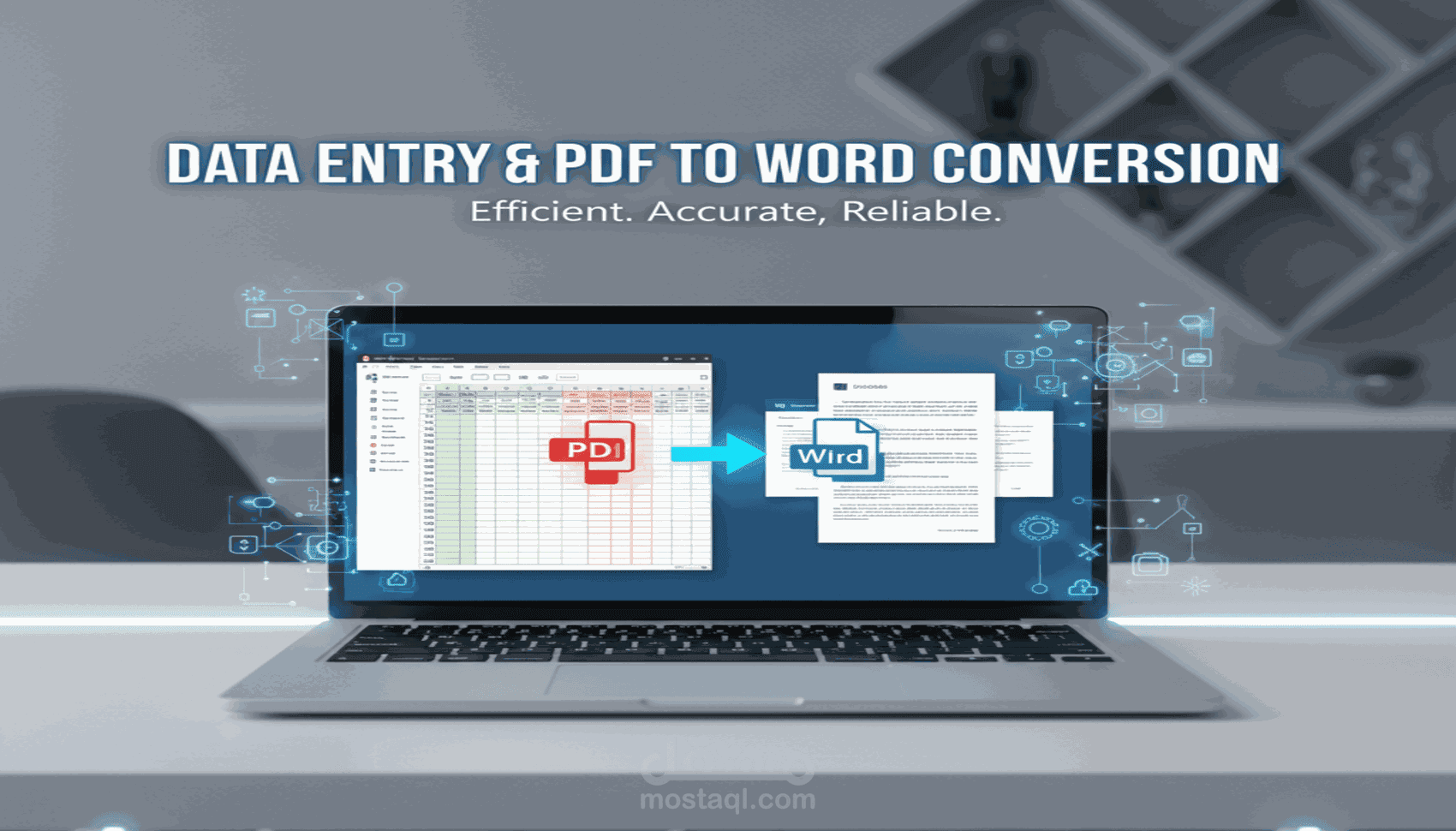 إدخال البيانات باحتراف على Word وExcel بدقة وسرعة عالية