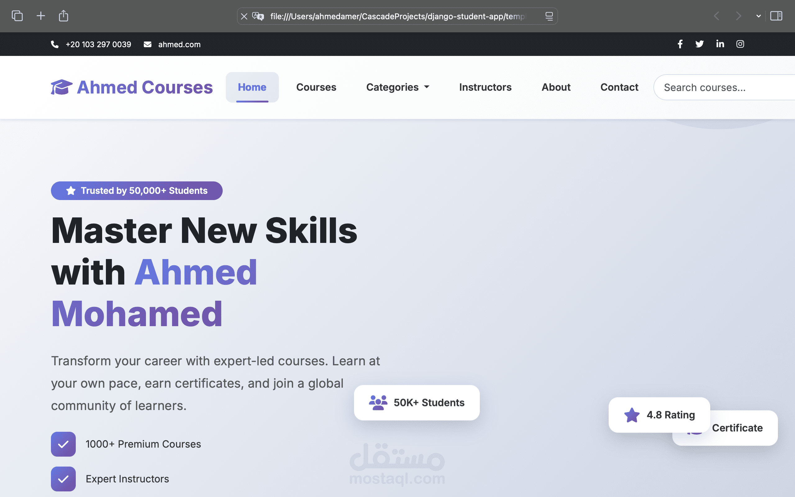 courses platfrom for students and learners