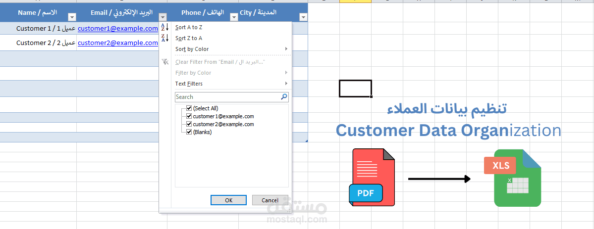 تنظيم بيانات العملاء – Customer Data Organization