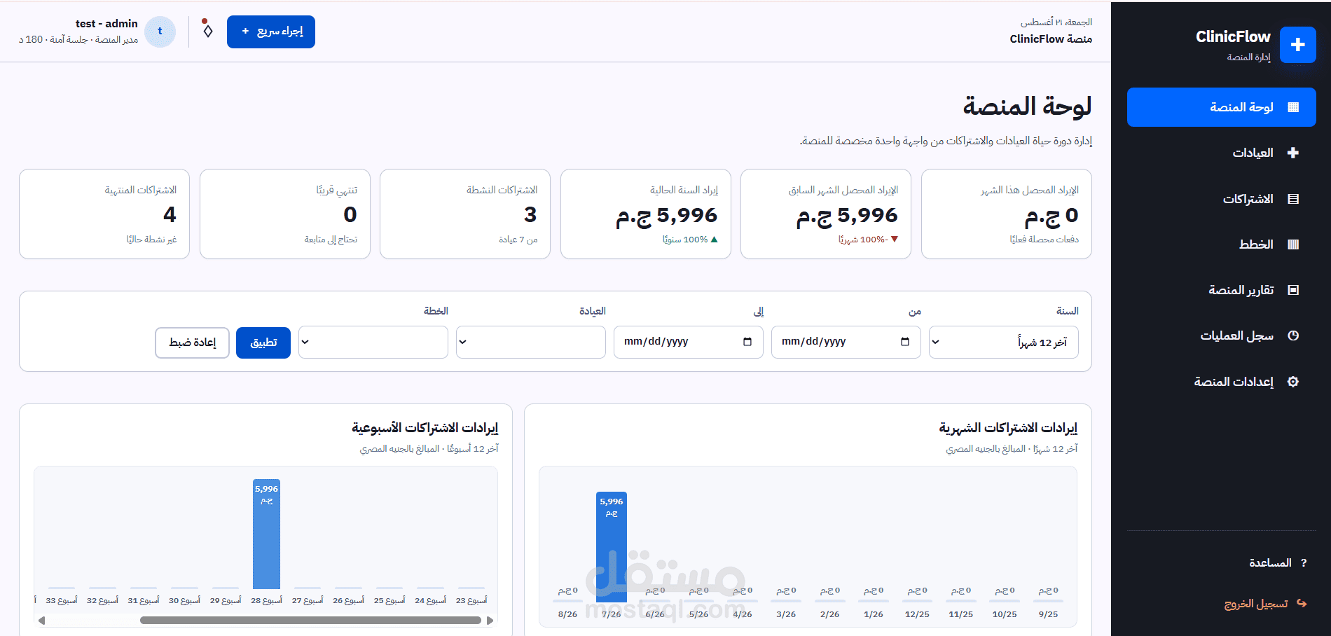 منصه اداره عيادات بنظام SAAS