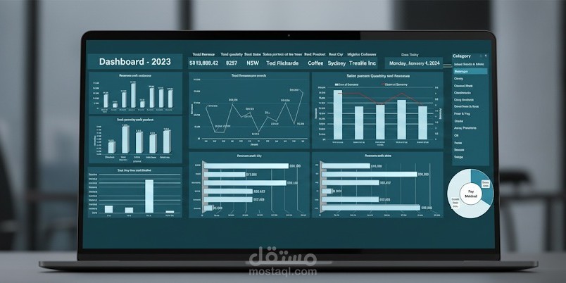 داشبورد تفاعلية لمبيعات عام 2023