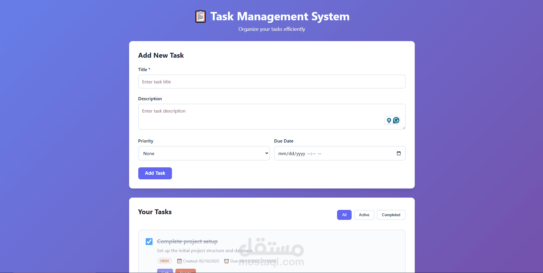 Task Management UI