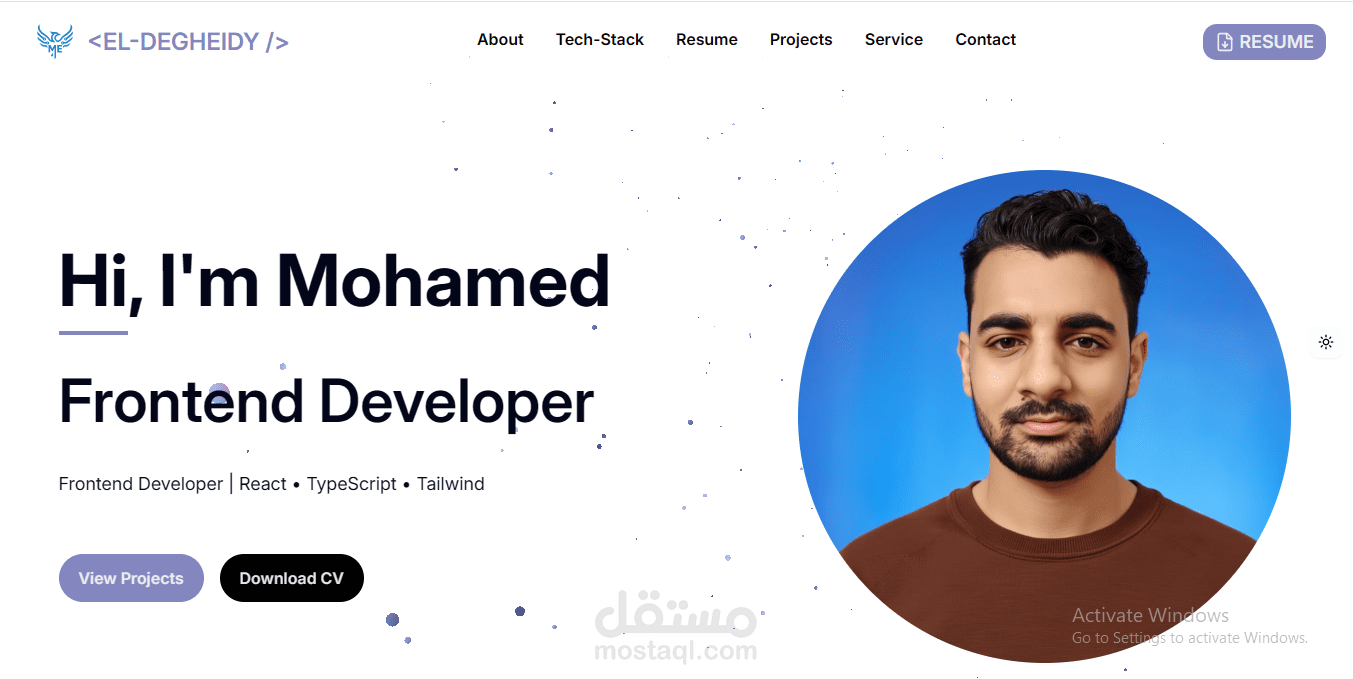 بورتفوليو شخصي احترافي لعرض المهارات والمشاريع