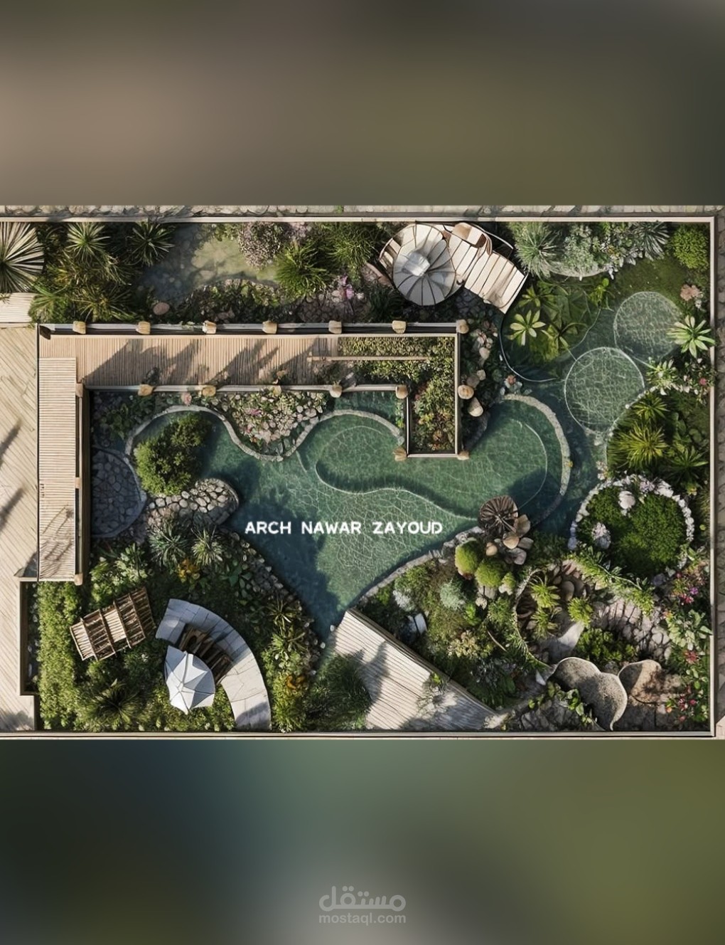 تصميم برك وحدائق مائية بتصاميم عصرية ابتداءاً من مساحة 1000 متر مربع