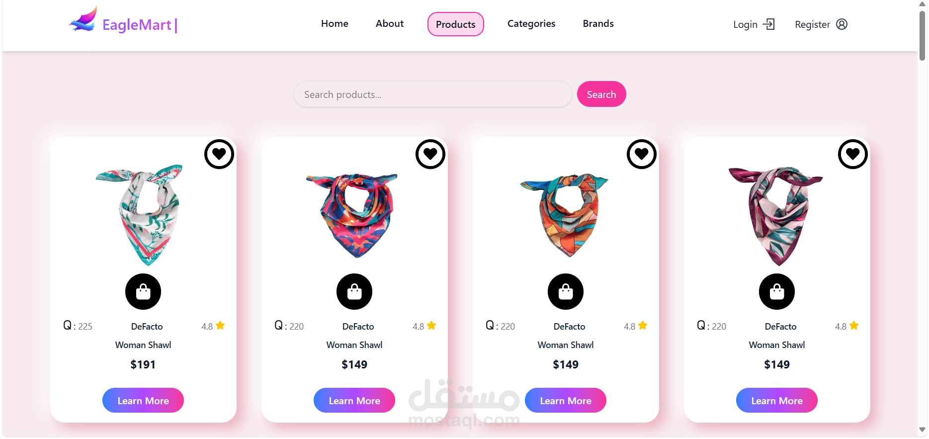 مشروع Front-End: واجهة متجر إلكتروني "EagleMart" (Next.js, TypeScript, Tailwind CSS)