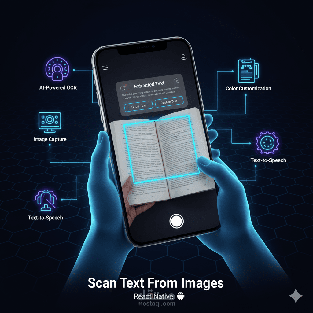 تطوير تطبيق (Scan Text From Images) لنسخ النصوص من الصور بالذكاء الاصطناعي (React Native)