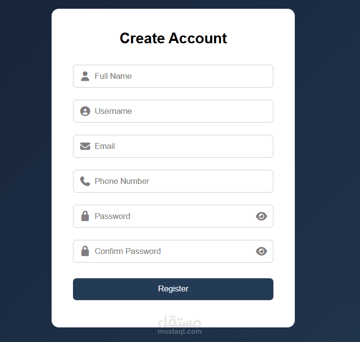 login form