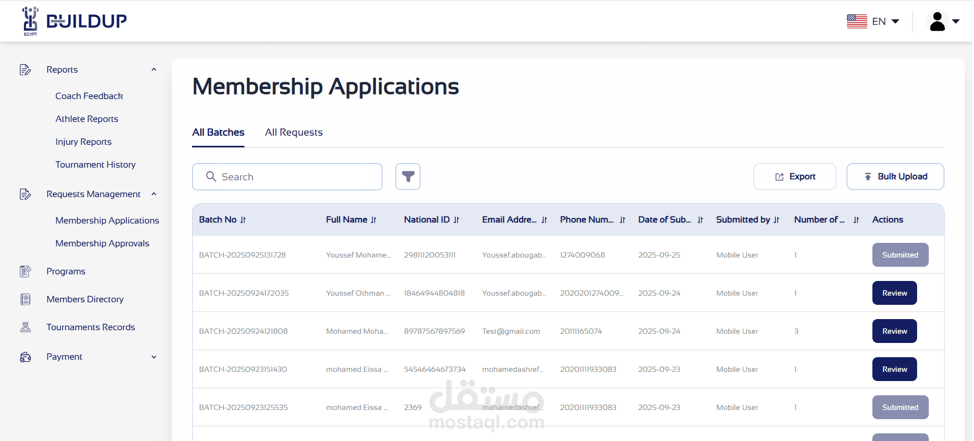 Sports Management Web Application