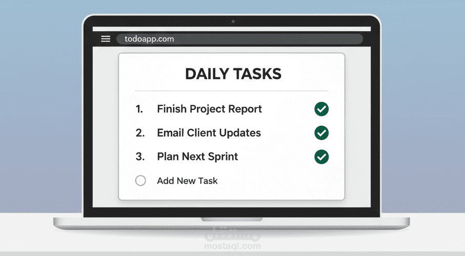 تطوير تطبيق قائمة مهام (To-Do List) تفاعلي باستخدام HTML وCSS وJavaScript