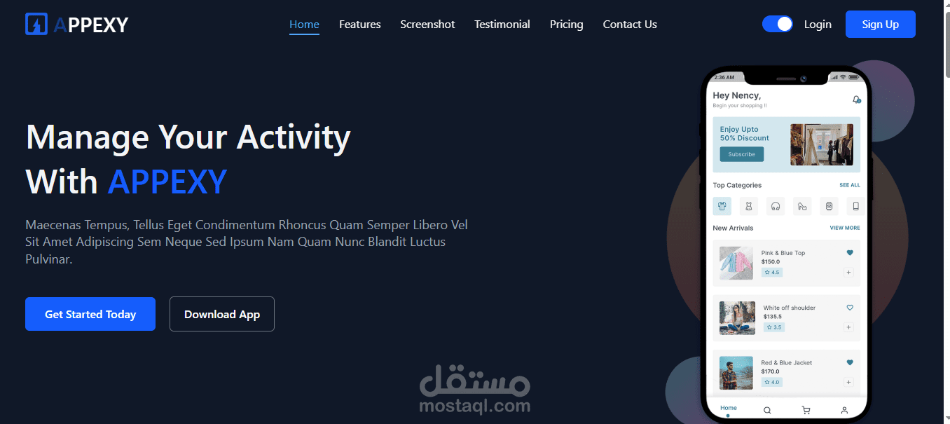 UI / UX Design By Tailwind CSS (dark and light Modes)